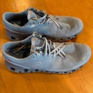On Running Men's Blue and Gray Athletic Shoes